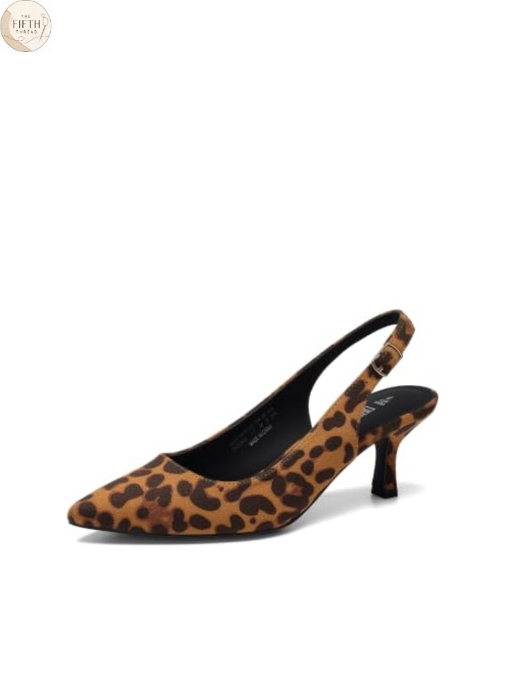 Women's Kitten Heel Slingback Pointed Toe Pump Faux Suede Dress Shoe